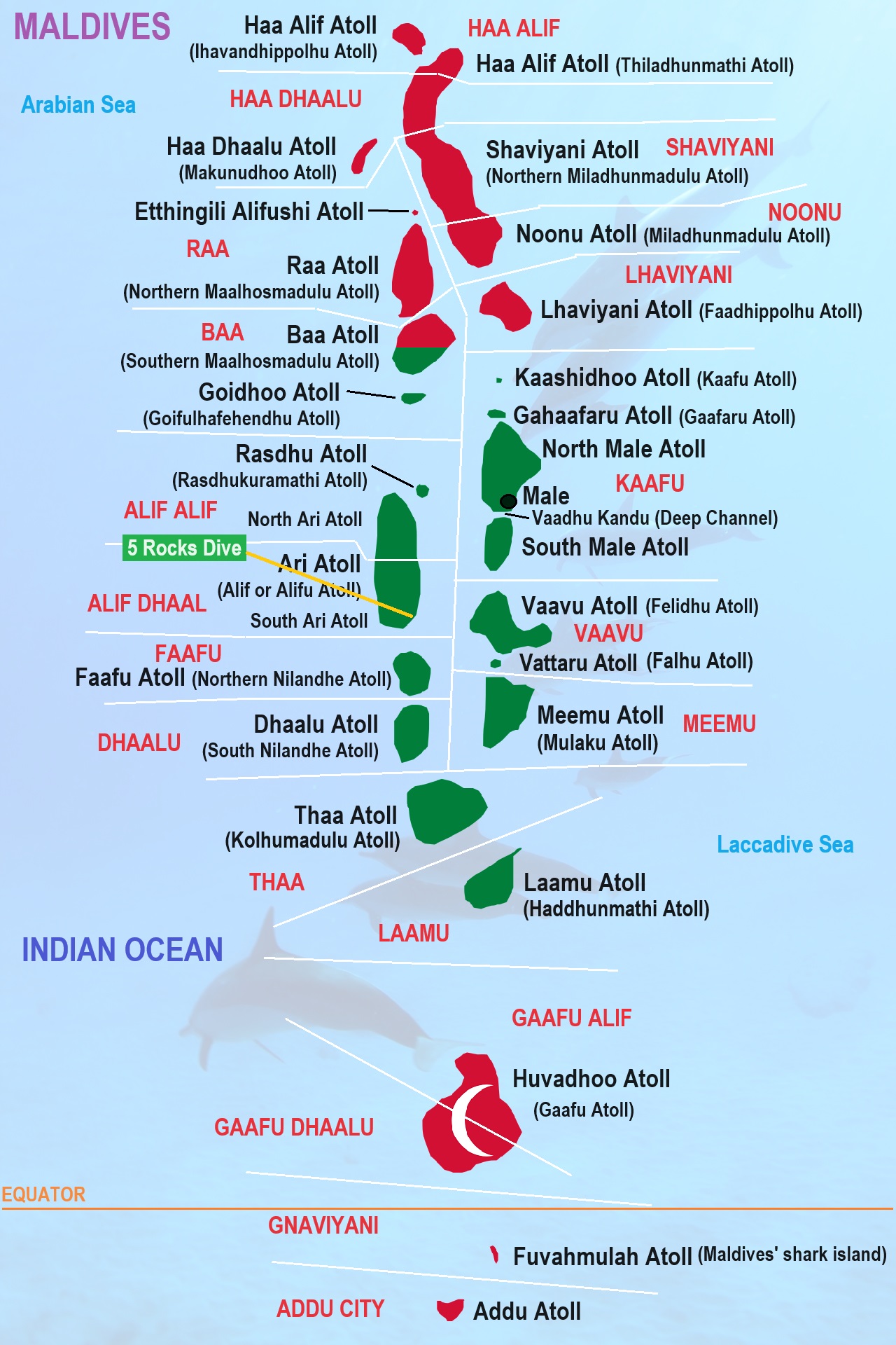 5 Rocks Dive Site Maldives (Rheeti Thila – South Ari Atoll)