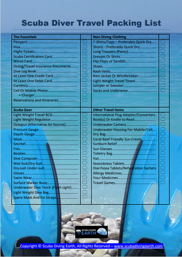 Scuba Diver Travel Packing List (Free PDF List So You Don’t Forget Things!)